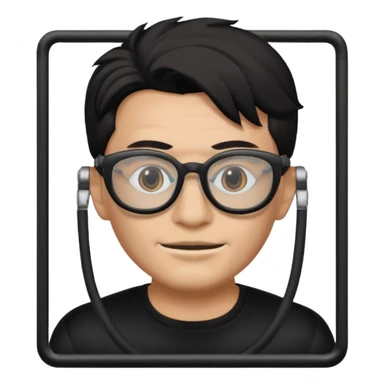 man with mask and eyeglasses sticker