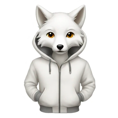 White fox hoodie sticker