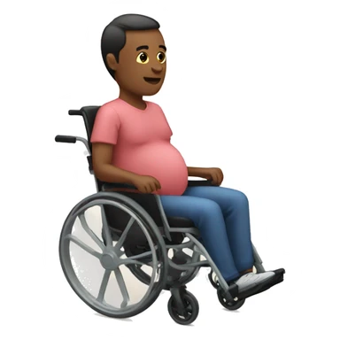 pregnant man in manual wheelchair sticker