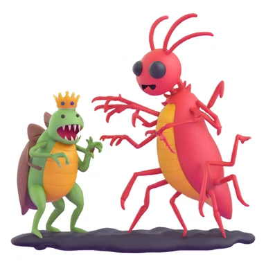 Sung Jin Woo confronting the ant king monster on Jeju Island sticker