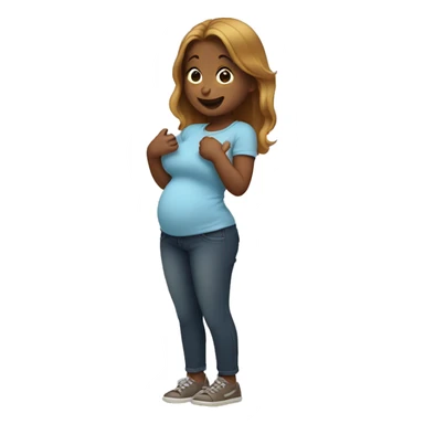 Girl rubbing full belly  sticker