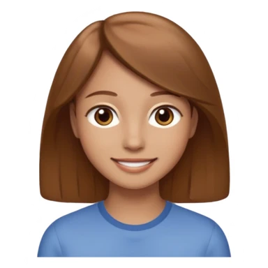 Branca cabelos castanhos claros olhos castanhos claros simpática e meiga sticker