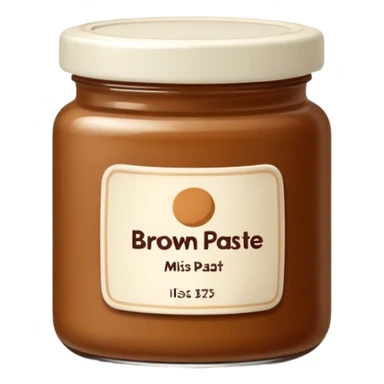 small jar of brown miso paste, minimal label. sticker