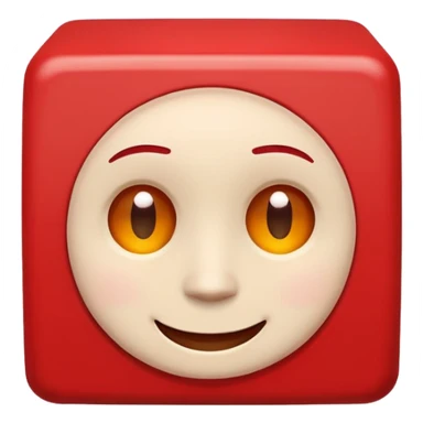 red cube character face sticker