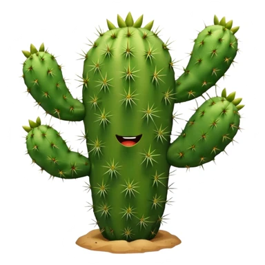 green cactus with arms sticker