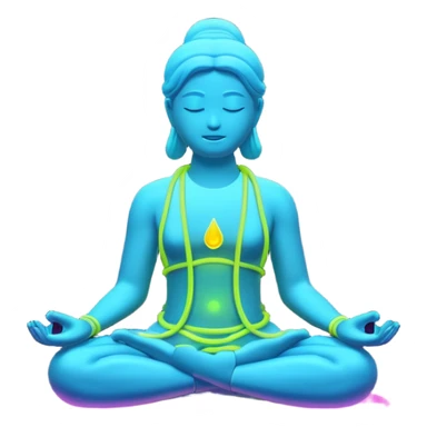 meditation aura , minimalistic transparent glass 3d neon glowing sticker