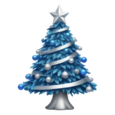 Christmas tree with blue and silver decor sticker