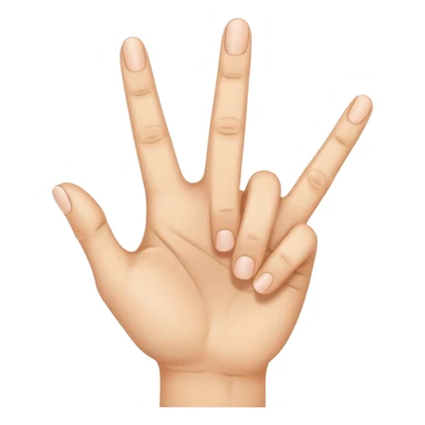 Mano con los cuatro dedos levantados y el índice doblado sticker