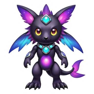 Cute cool colorful dark nebula Digimon-animal-hybrid full body sticker
