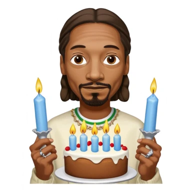 snopp dogg holding birthday cake sticker