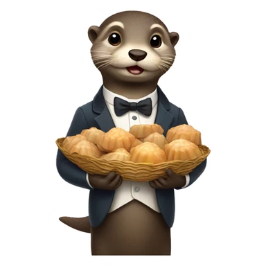 Wealthy Otter holding scallops  sticker