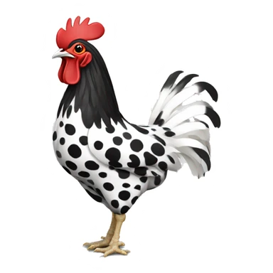 Black and white spotted chicken sticker
