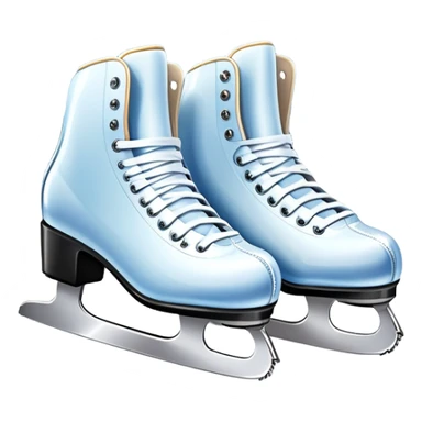An icon featuring a pair of elegant figure skates standing on the smooth ice of a rink, with sparkling ice beneath them. The background shows a grand ice arena with bright lights and empty stands, highlighting the beauty and grace of figure skating. Transparent background. sticker