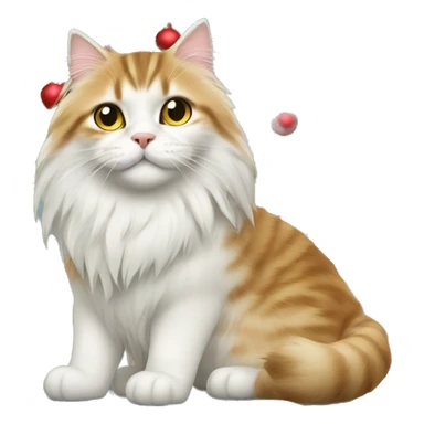 Christmas tree and siberian cat  sticker