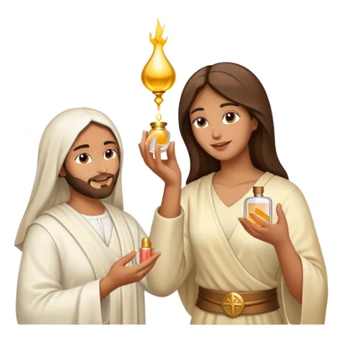 Biblical woman gifts one perfume to Jesus sticker