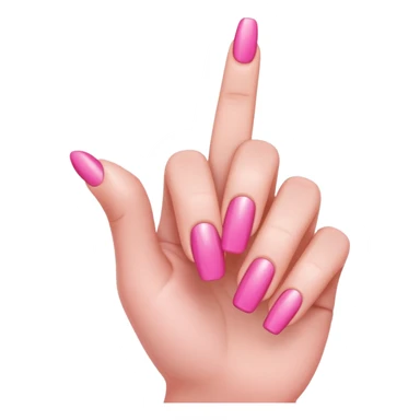 I'll draw a finger pointing down like this "👇", but it should be a finger with a pink manicure sticker