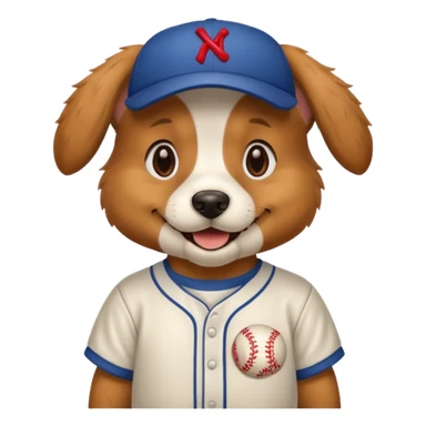 Dog with baseball shirt  sticker