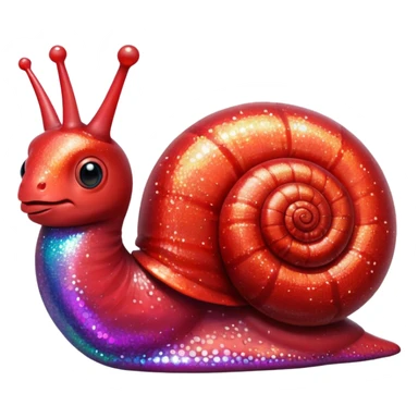 red glitter snail sticker