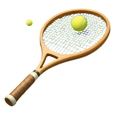 A detailed tennis racket resting on lush green grass beside a bright yellow tennis ball. The scene captures the essence of classic lawn tennis, with a crisp and clean background emphasizing the elegance and tradition of the sport sticker