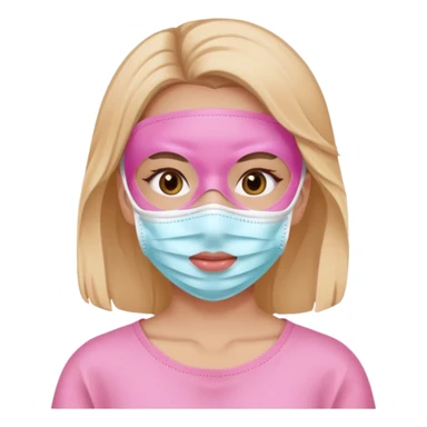 girl with a pink skincare face mask sticker