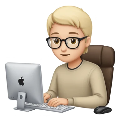 trabajando en la computadora sticker