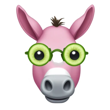 Pink donkey with cucumbers on eyes sticker