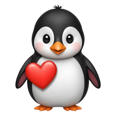 Cute penguin with holding heart sticker