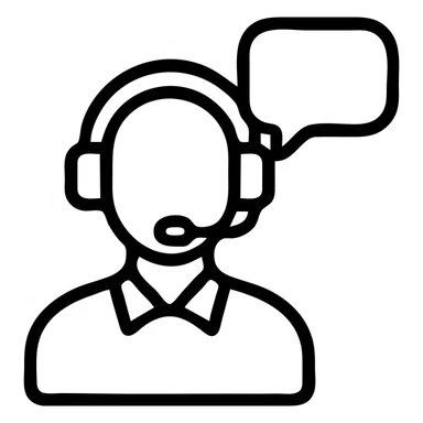 support icon, outlined style, minimal and modern sticker