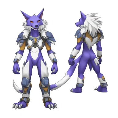  Cool Edgy Digimon-Fakemon-Garurumon-Loogamon-Dorulumon-Wolf full body sticker