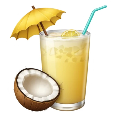 hawaii coconut drink with lemon sticker