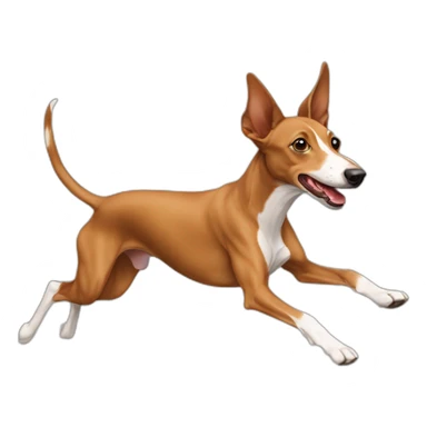 brown Podenco running sticker