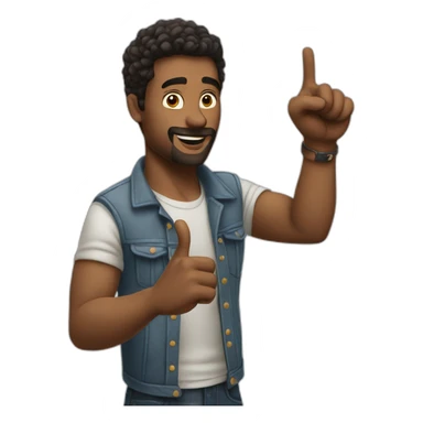 Cool guy pointing with both hands sticker