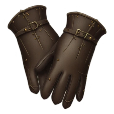 leather medieval gloves sticker