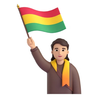 waving Kurdish flag sticker