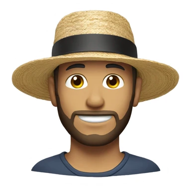 white skin amish man straw hat no mustache sticker