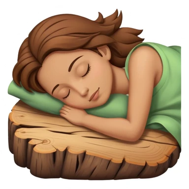 Log body with sleeping my head sticker