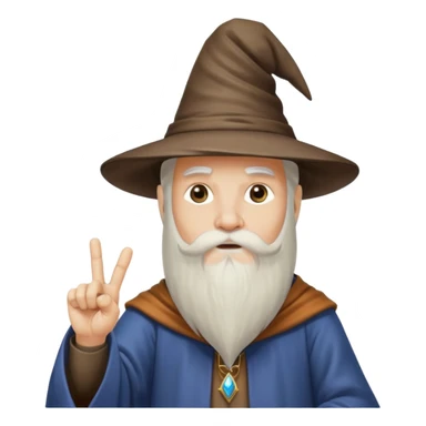 wizard with beard and hat showing middle finger, no text sticker