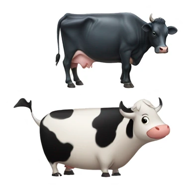 cow and whale sticker