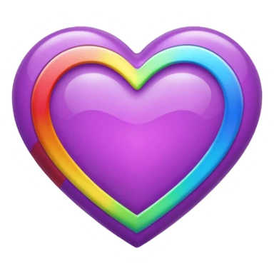 purple heart with a rainbow sticker
