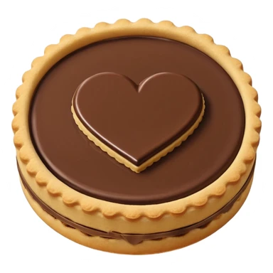 Il Nutella Biscuit è un biscotto rotondo, dorato, con bordo spesso e inciso. Al centro spicca un cuore di Nutella visibile, scuro e cremoso, incorniciato dalla frolla croccante. Elegante e invitante nella sua semplicità.
 sticker
