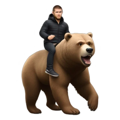 khabib nurmagomedov riding a bear sticker