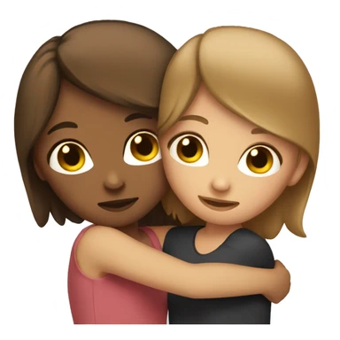 2 friends hugging (blone+brown hair) Girls sticker