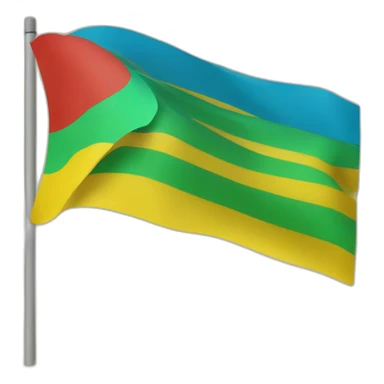 Flag with a red ⵣ in the middle and 3 horizontal colors blue green and yellow from in order above to bottom sticker