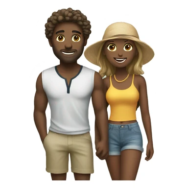 couple on a beach sticker
