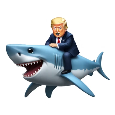 Trump riding shark sticker