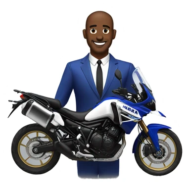 bond guy with a blue yamaha super tenere sticker