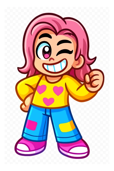 Extract every character from the picture. there is  5 character. So i need total 5 images of the character including the clothes and accessories they are wearing, and place on a transparent background. Keep the original style and appearance exactly the same. and separately give me the each character picture

 sticker