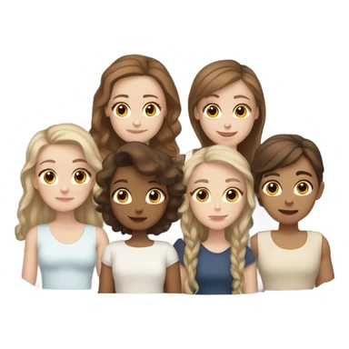 One white brother brown hair and five white sisters brown hair sticker