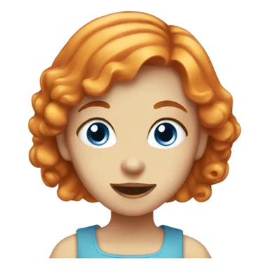 Orange hair blue eyed girl eating chocolate  sticker