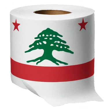 Lebanon flag on toilet paper sticker